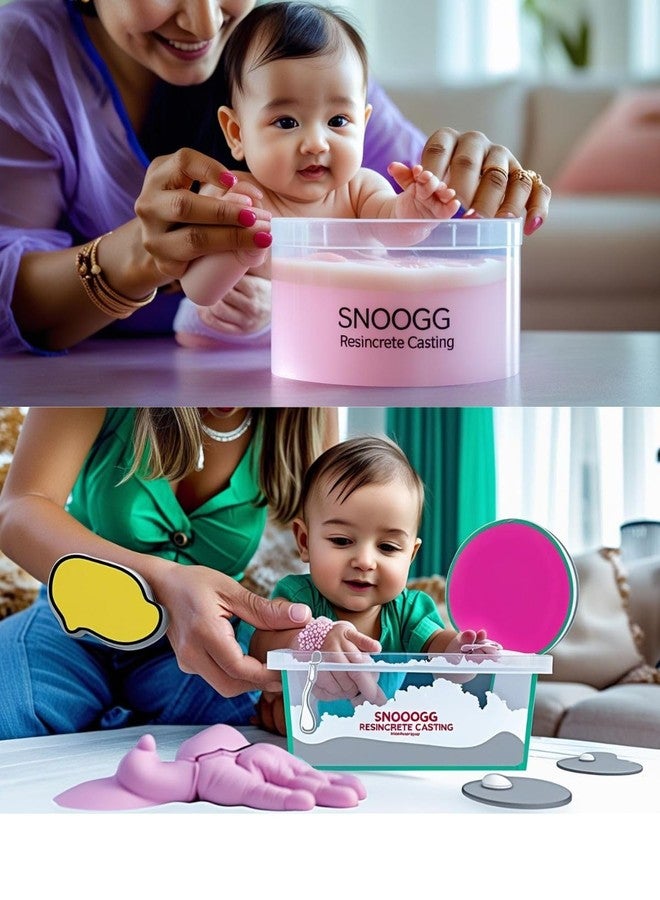 سنوج طقم SNOOGG لعمل قوالب لليدين والقدمين للأطفال حتى عمر سنتين. طقم قوالب للأطفال الرضع، يتضمن قالبين لليدين وقالبين للقدمين. يُعد طقم بصمات اليدين والقدمين هدية تذكارية رائعة للمواليد الجدد، وحفلات استقبال المولود، وهدايا الحمل. - Image 2